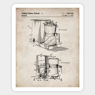 Coffee Maker Patent - Coffee Lover Kitchen Cafe Decor Art - Antique Sticker